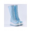 Sky Blue 2.8" High Heel Cute PU Round Toe Sweet Girls Lolita Boots