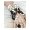 Black And White Lace Retro Dance Party Girls Lolita Bracelet And Ring Set