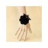 Black Angel Floral Bat Lolita Wrist Strap