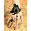 Black Butterfly Lace Black Ribbon Rose Gothic Bracelet And Ring