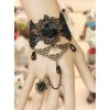 Black Lace And Rose Retro Lolita Bracelet And Ring