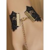 Black Lace And Rose Retro Lolita Bracelet And Ring