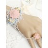 Elegant White Lace Pink Floral Lady Lolita Wrist Strap