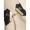 Fashion Black Vintage Rose Flower Crystal Lolita Wrist Strap And Ring