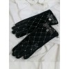 Gold Velvet Retro Elegant Rhinestone Bowknot Classic Lolita Touch Screen Gloves