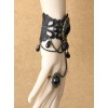 Gorgeous Black Lace And Black Gem Lolita Wrist Strap And Ring