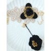 Gothic Black Flowers Lolita Wrist Strap And Ring Set