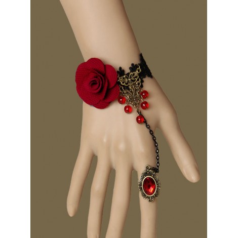 Gothic Cross Bat Lady Lolita Bracelet And Ring Set