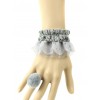 Mori Girls Lovely Gray Lolita Bracelet And Ring Set