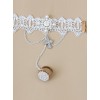 Palace Style Crucifix Pendant White Lace Lolita Wrist Strap And Ring Set