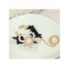 Pearl Flower Black Lace Lolita Bracelet And Ring Set