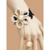 Pearl Flower Black Lace Lolita Bracelet And Ring Set