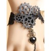 Punk Gear Heart Pendant Lolita Wrist Strap And Ring Set