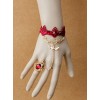 Red Lace Halloween Christmas Gothic Lolita Bracelet And Ring