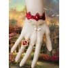 Red Lace Halloween Christmas Gothic Lolita Bracelet And Ring