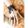 Retro Black Lace Chain Little Girls Lolita Wrist Strap And Ring