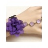 Retro Black Lace Purple Flower Lolita Bracelet And Ring Set