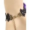 Retro Black Lace Purple Flower Lolita Bracelet And Ring Set