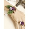 Retro Purple Flower Decorate Bracelet And Ring Set