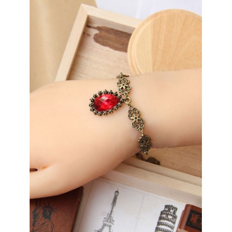 Retro palace Red Gem Pendant Lolita Bracelet