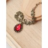 Retro palace Red Gem Pendant Lolita Bracelet