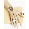 Retro White Lace Lady Handmade Lolita Bracelet And Ring Set