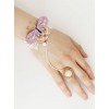 Rococo Purple Butterfly Bracelet And White Pearl Ring