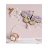 Rococo Purple Butterfly Bracelet And White Pearl Ring