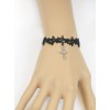 Sweet Black Lace Silver Crucifix Girls Lolita Wrist Strap