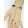 Sweet Black Lace Silver Crucifix Girls Lolita Wrist Strap