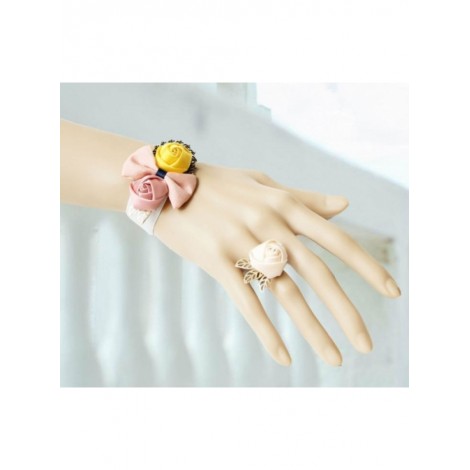 Sweet Floral Girls Lolita Bracelet And Ring Set