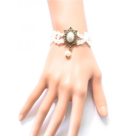 Sweet Retro White Lace Lolita Wrist Strap