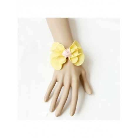 Sweet Yellow Floral Rose Lolita Wrist Strap