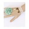 White Lace And Light Green Flower Lolita Wrist Strap And Ring