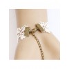 White Lace And Light Green Flower Lolita Wrist Strap And Ring