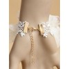 White Lace Chiffon Flowers Lolita Wrist Straps And Ring Set