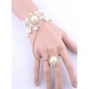 White Lace Pearl Bridal Lolita Wrist Strap