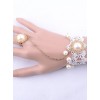 White Lace Pearl Bridal Lolita Wrist Strap