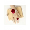 White Lace Red Rose Lady Lolita Bracelet And Ring Set