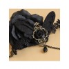 Black Lace Butterfly Gothic Lolita Wrist Strap And Ring