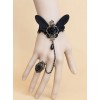 Black Lace Butterfly Gothic Lolita Wrist Strap And Ring