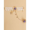 Sweet White Lace Angel Purple Flowers Girls Lolita Wrist Strap