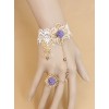 Sweet White Lace Angel Purple Flowers Girls Lolita Wrist Strap