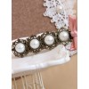 Elegant Pink Bowknot Classical Pearl Girls Lolita Hairpin