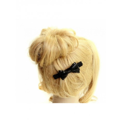 Concise Black Bow Girls Lolita Hairpin