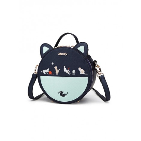 Cute Cat Embroidery Sweet Lolita Blue Shoulder Bag