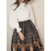 Rose Garden Series Black Thickened Chiffon Embroidery Classic Lolita Shirt