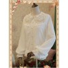 Rose Garden Series White Thickened Chiffon Embroidery Classic Lolita Shirt