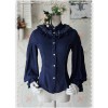 Swan Lake's Love Series Deep Blue Chiffon Long Puff Sleeve Classic Lolita Shirt