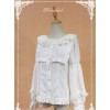 White Doll Collar Lantern Sleeve Bowknot Lolita Blouse